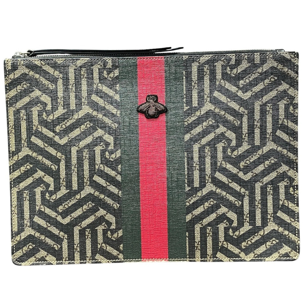 Gucci Bee Second Bag Clutch GG Kaleido Leather 433665